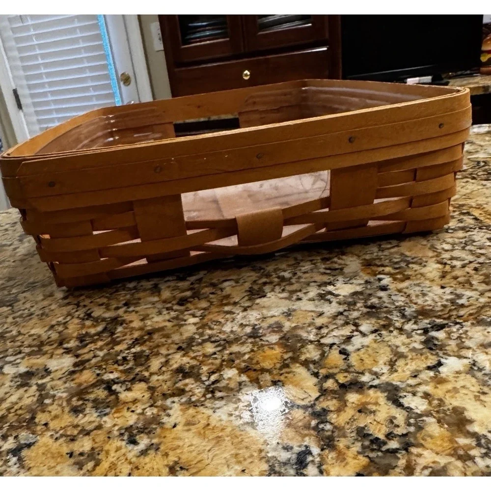 LONGABERGER 1998 Hostess Lg Serving Tray Fruit Basket w/ Plastic Protector 19x14